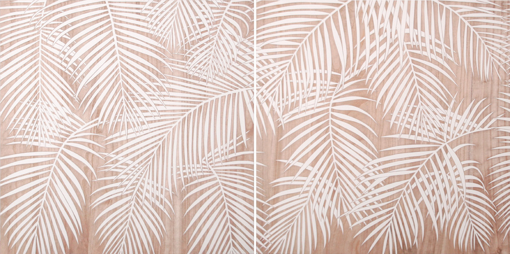 HP085 Wall Décor art wood panel hand carved botanical